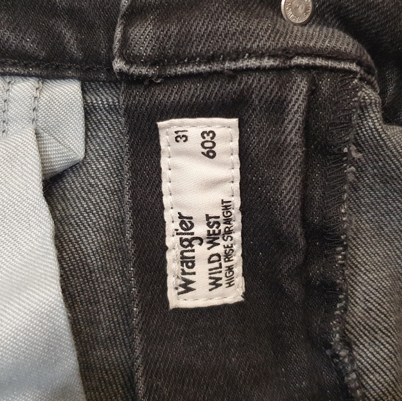 Wrangler high rise straight leg Wild West jeans, black, size 31 - Picture 5 of 5